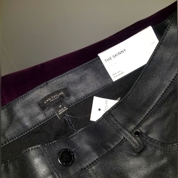 Coated Skinny Jeans - Ann Taylor Factory - Black - Stretch - Picture 4 of 6